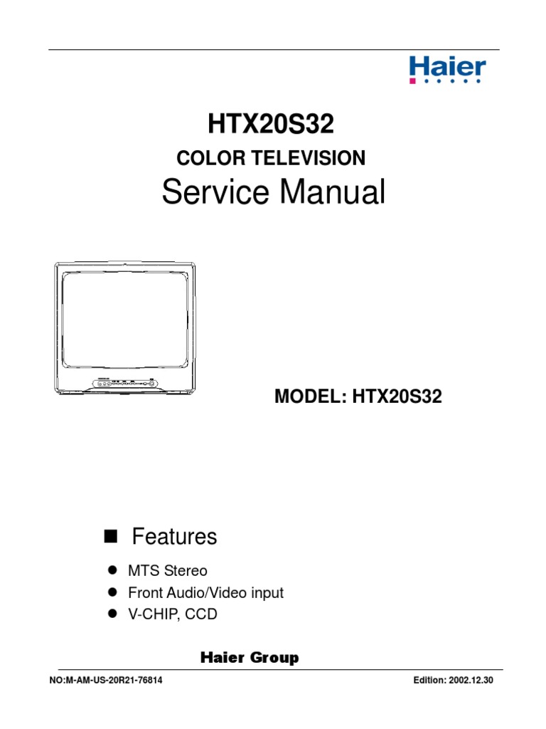 Haier TV Htx20s32Hr Service Manual PDF Printed Circuit Board