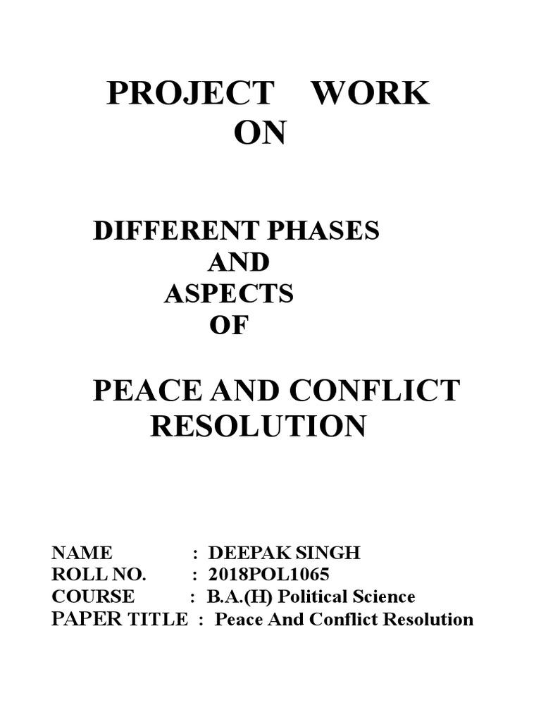 Phases of Peace and Conflict Resolution | PDF | Peace | Violence