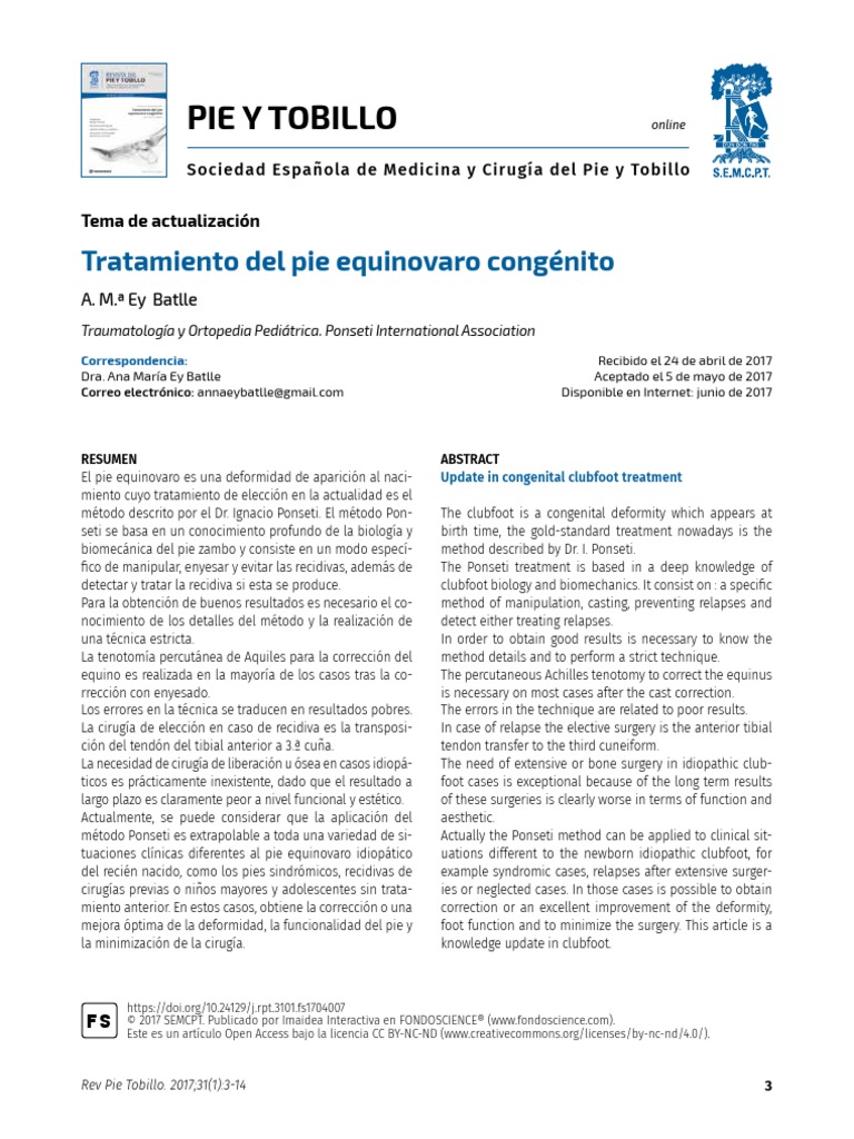 Fs 3101.Fs1704007 Tratamiento Pie Equinovaro PDF Pie Tobillo
