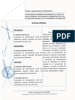 Acta Firmada Del Tribunal Selección en Interinidad Del Puesto de Secretaría Reservado A Funcionario Con Habilitación Nacional