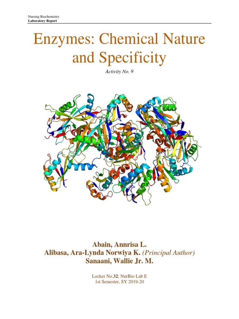 Enzymes Lab Report PDF Enzyme Iodine