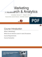 Marketing Research & Analytics Course Overview