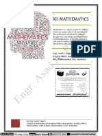 Xii-Mathematics: Engr. Asad A. Rajput B.E (PG) Muet, Jamshoro MSC (Mathematics) Uos, Jamshoro