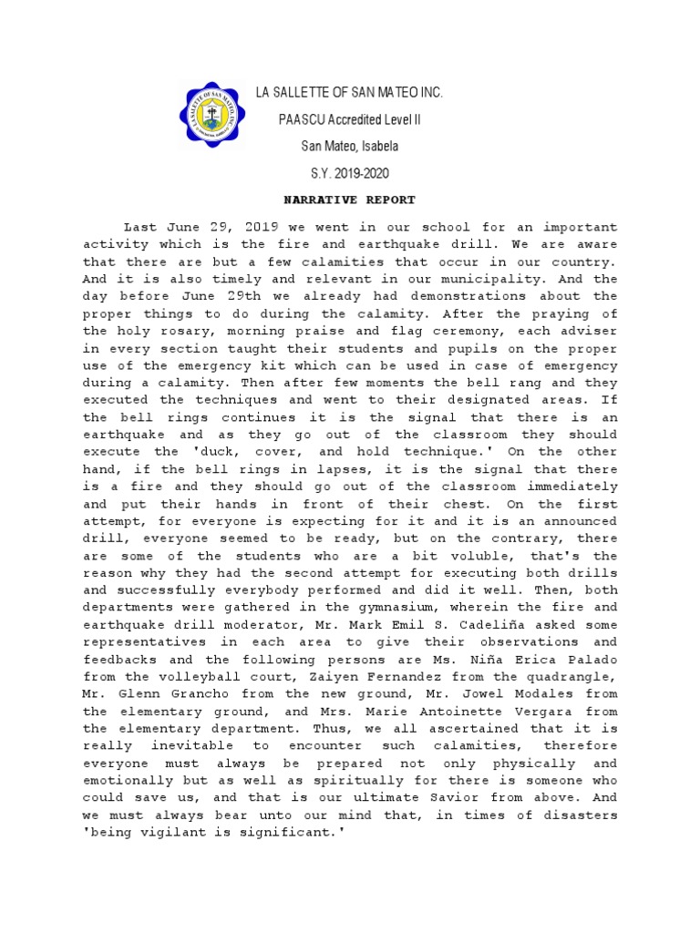 Fire and Earthquake Drill | PDF