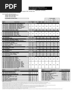 Price List August 2019