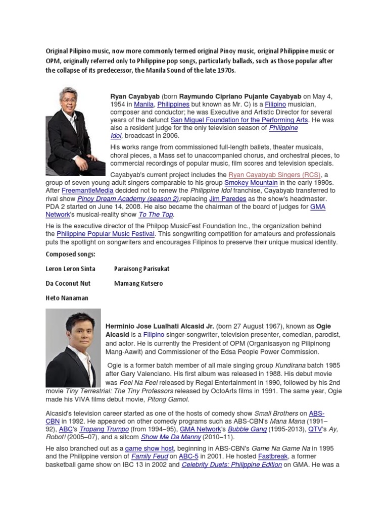 Ryan Cayabyab PDF Entertainment