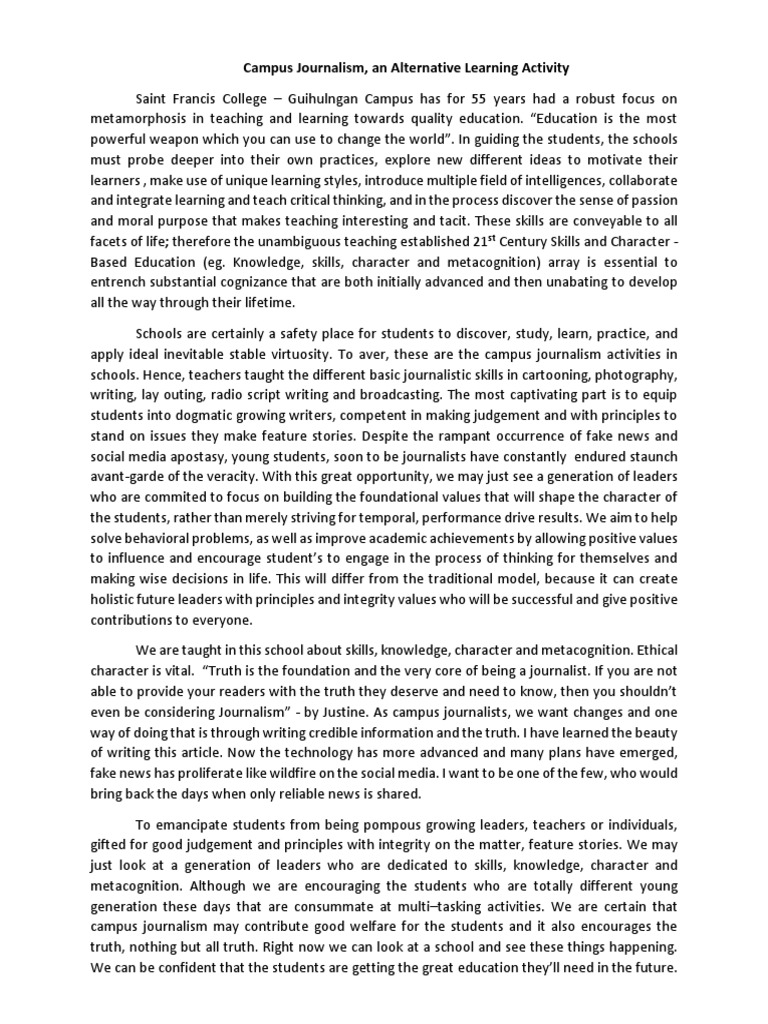 sample literary journalism essay