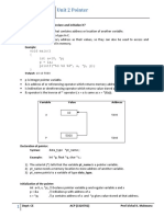Unit 2 Pointer: Void Main (Int A 10, P P &a Printf ("%D %D %D", A, P, P) )