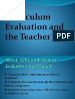 Curriculum Evaluation and The Teacher