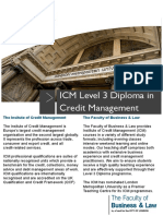 ICM Level 3 Diploma in Credit Management: The Faculty of Business & Law The Insitute of Credit Management