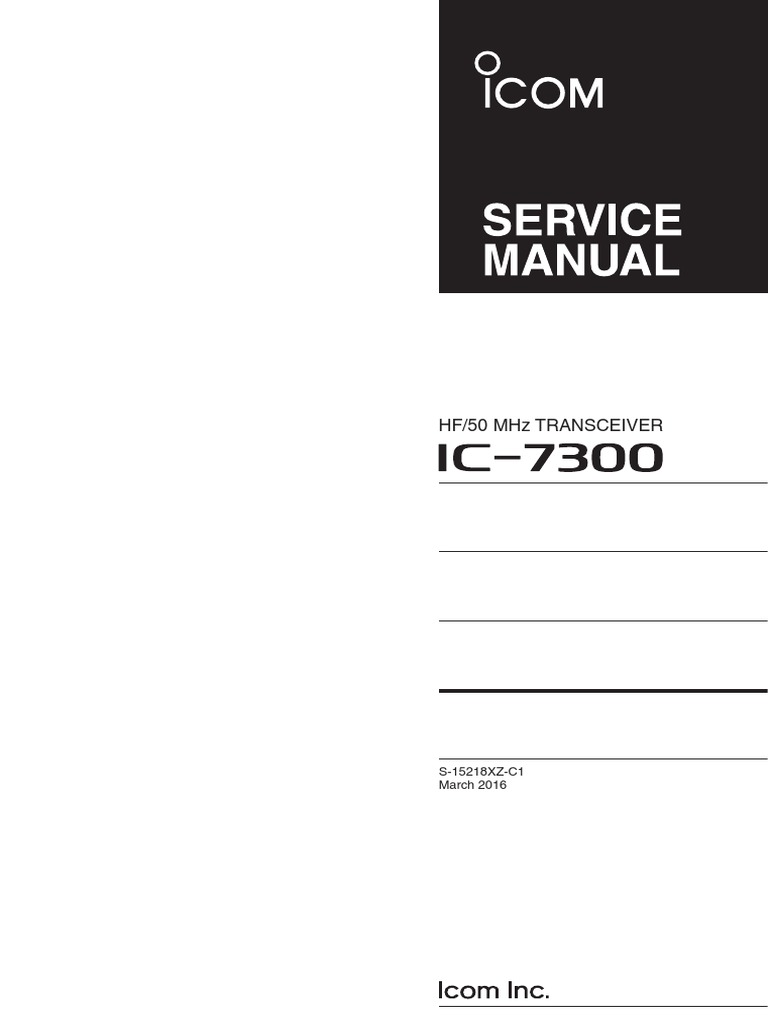 ICOM HF/50MHz Transiever IC-7300 Service Manual | PDF | Amplifier.