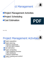 Project Management Activities Project Scheduling Cost Estimation