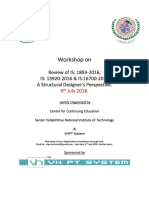 Workshop On: Review of IS: 1893-2016, IS: 13920-2016 & IS:16700-2017 A Structural Designer's Perspective