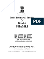Brief Industrial Profile of District: Shamli