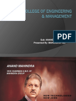 ANAND MAHINDRA - Chairman and MD of Mahindra Group