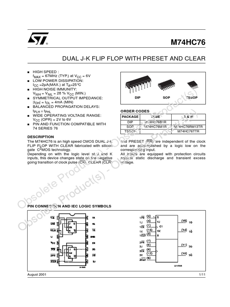 訳あり・アウトレット特集 Sn74hc76 J-K Flip Flop | PDF | Logic Gate | Digital Technology 書