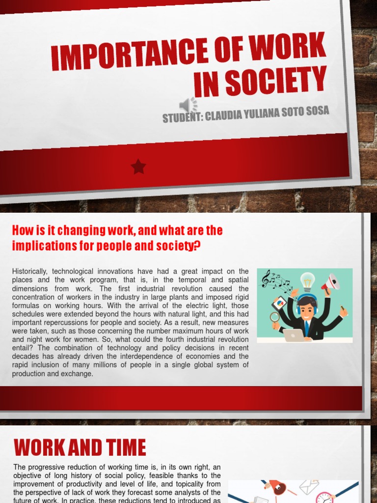 Importance of Work in Society | PDF | Working Time | Employment