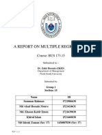 A Report On Multiple Regressions: Course: BUS 173.15