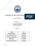 A Report On Multiple Regressions: Course: BUS 173