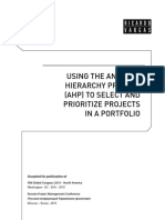 Using AHP to Prioritize Projects