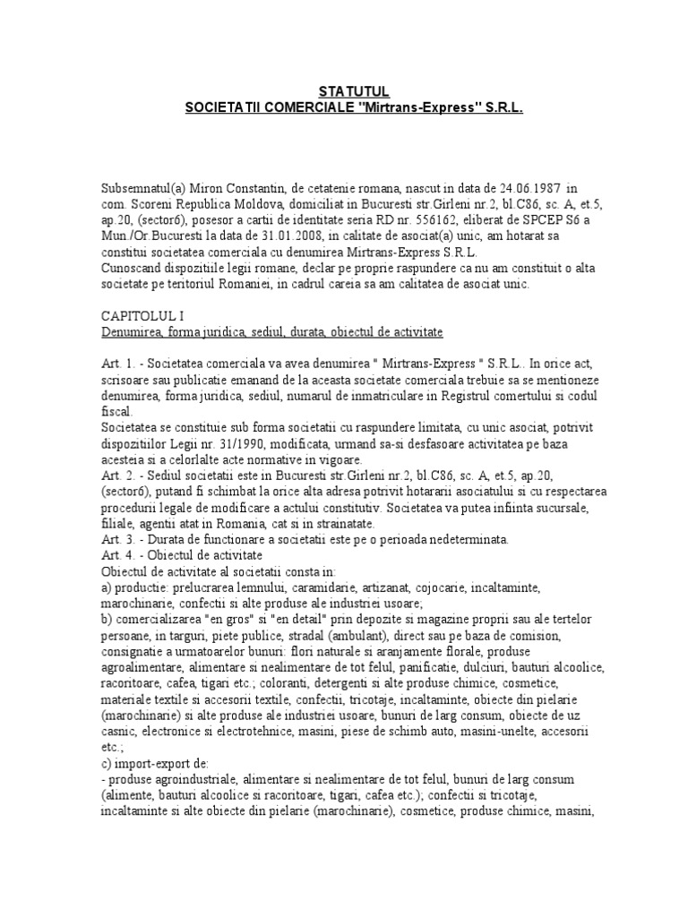 Act Constitutiv Completat