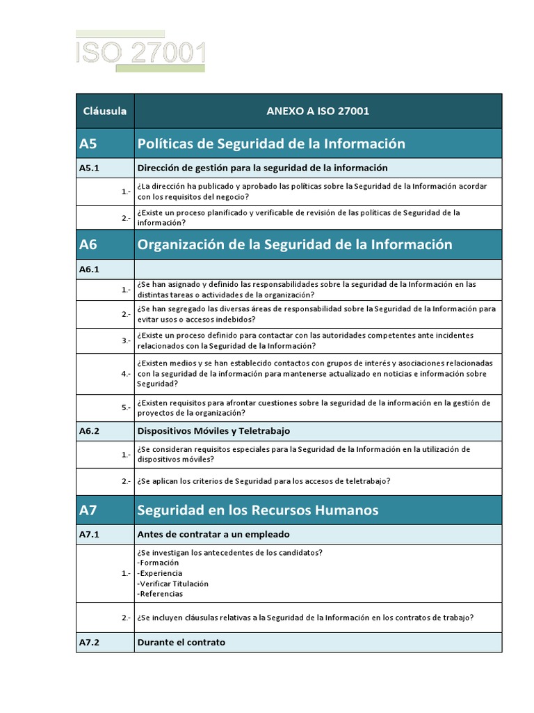Políticas de Seguridad de la Información ISO 27001 | PDF | La seguridad ...
