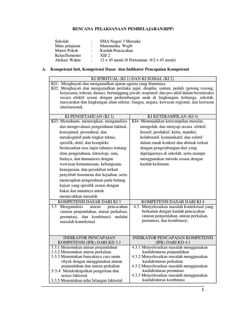 Rpp Soal Hots Kaidah Pencacahan Sugiarti Sma 3 Merauke