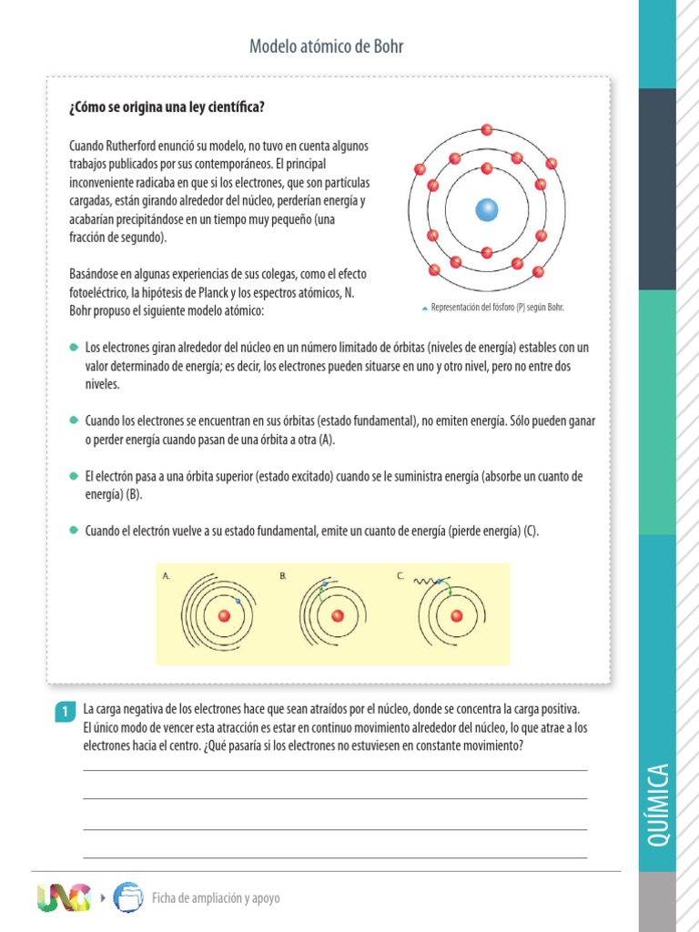 Ficha 02modelo Atomico De Bohr átomos Electrón