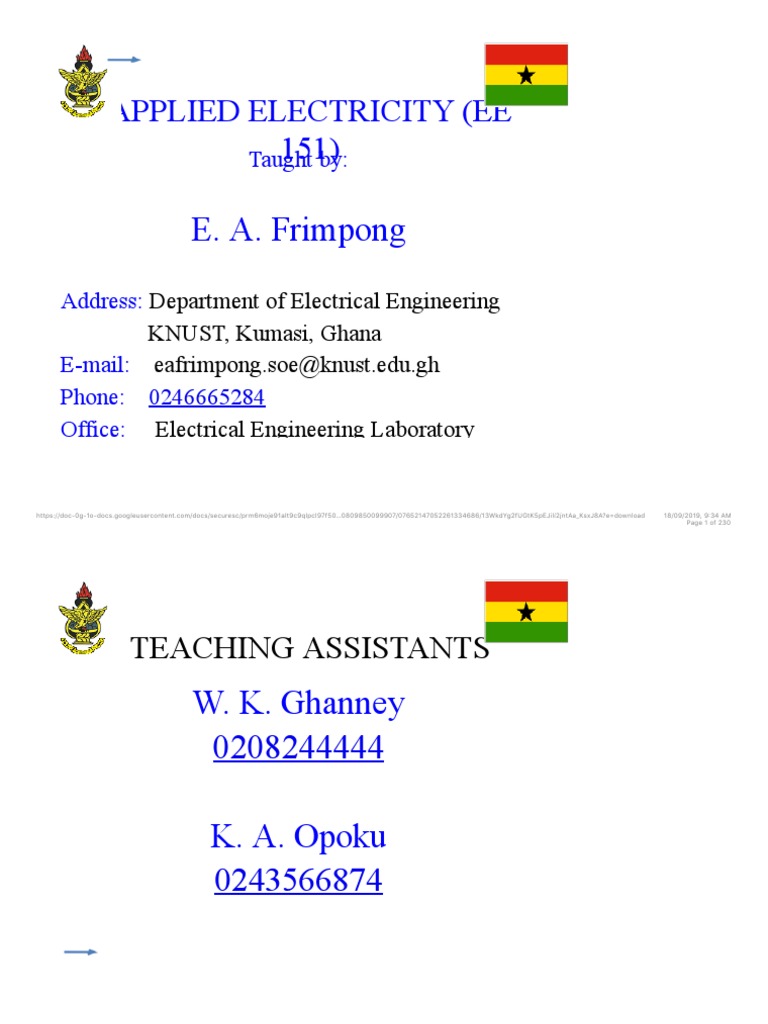Applied Electricity Course Outline | PDF | Electrical Network | Series ...