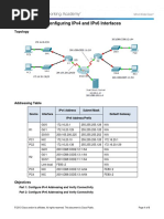 1.1.3.5 Packet Tracer - Configuring IPv4 and IPv6 Interfaces Instructions