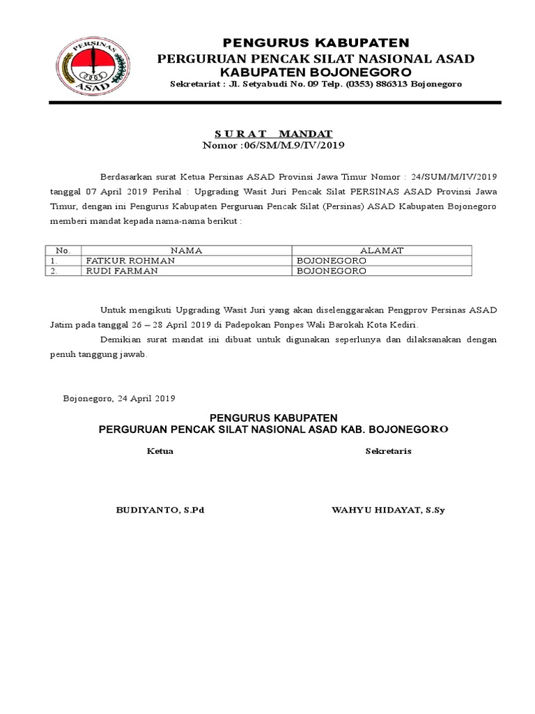 Surat Mandat Wasjur