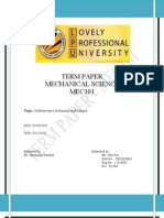 Term Paper Mechanical Science MEC101: Topic