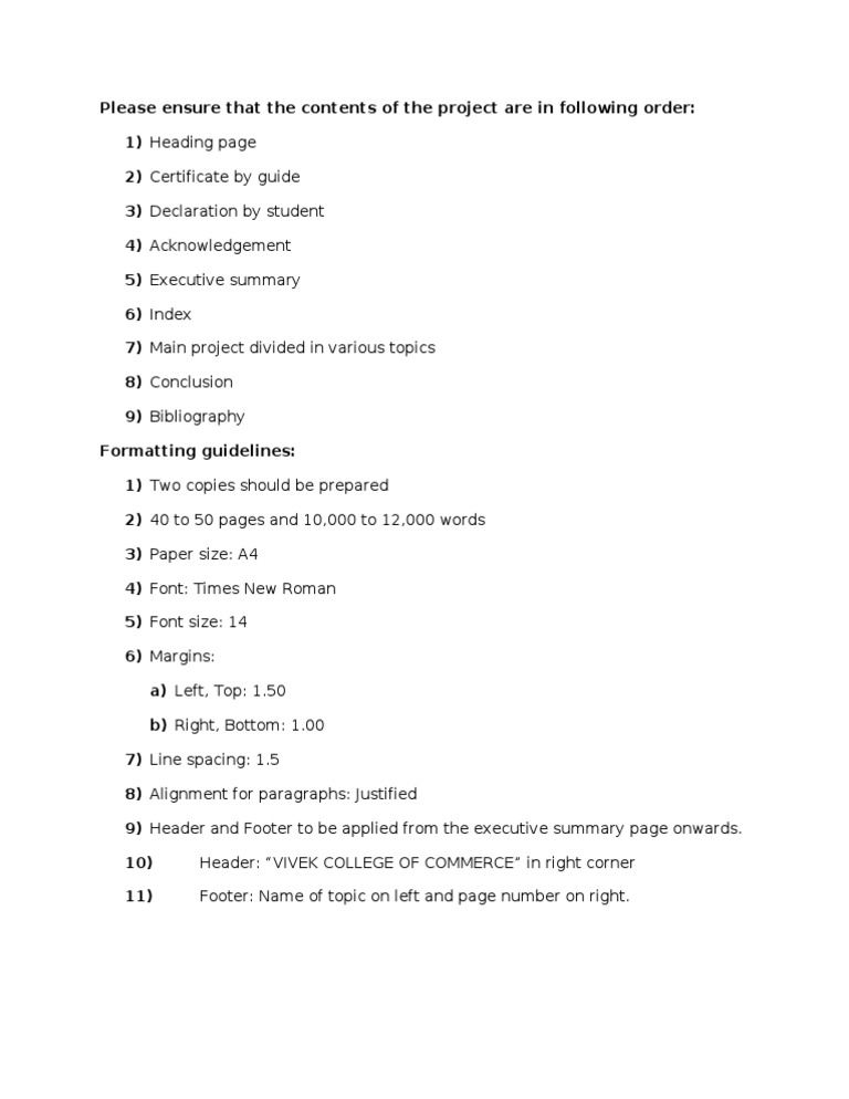 Guideline For The Project | PDF | Written Communication | Text
