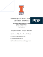 University of Illinois Unified Ensemble Auditions: Saxophone Audition Excerpts - Fall 2017