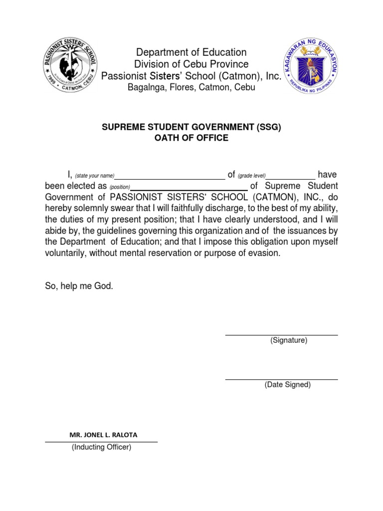 SSG Oath of Office | PDF