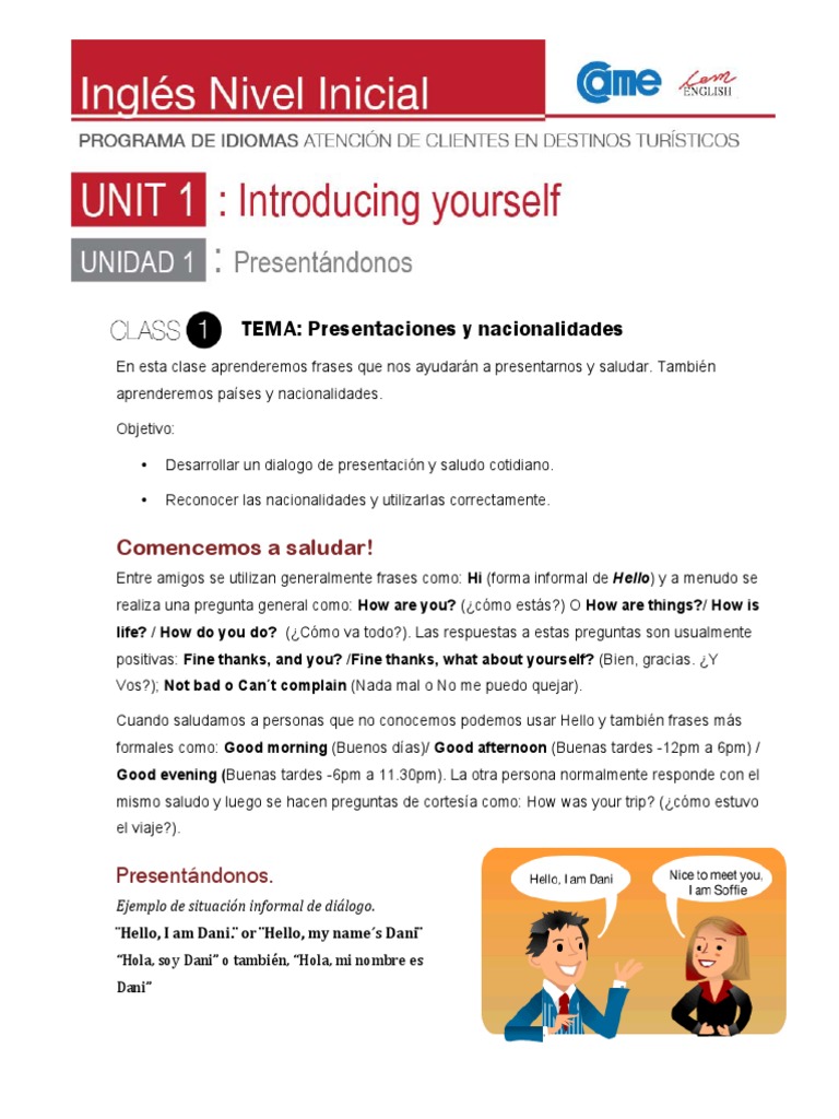 INGLES Class1 Theory PDF | PDF | Idiomas | Artes del Lenguaje y ...