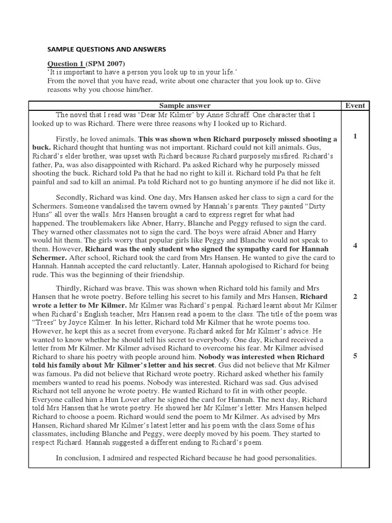 Sample essay dear mr kilmer 05 picture