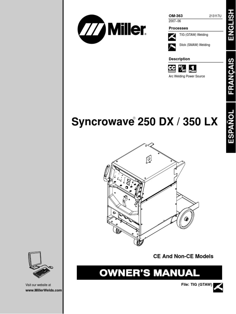 Manual De Maquina De Soldar Miller Syncrowave 250 Dx Collectisale www