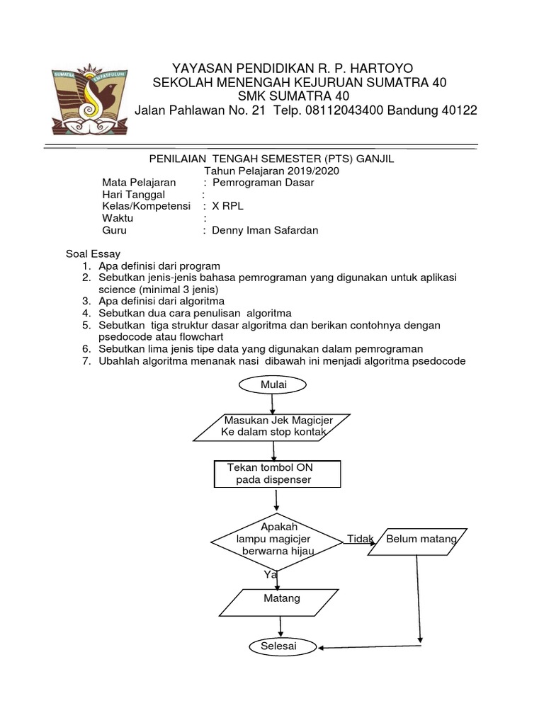 Soal Pemrograman Dasar