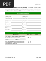 Closed Circuit Television (CCTV) Camera - Site Test