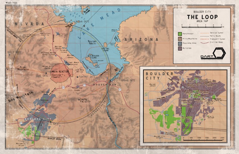 Map Of Boulder City Tftl Pdf Geomorphology Bodies Of Water