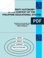 University Autonomy in The Context of The Philippine Educational System