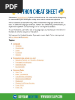 Python Cheat Sheet: Topics