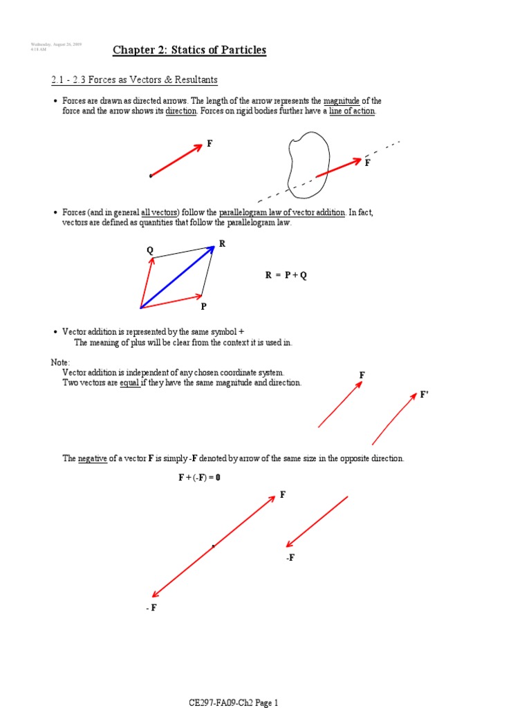 Statics of Particles-Ch2 PDF | PDF | Euclidean Vector | Force