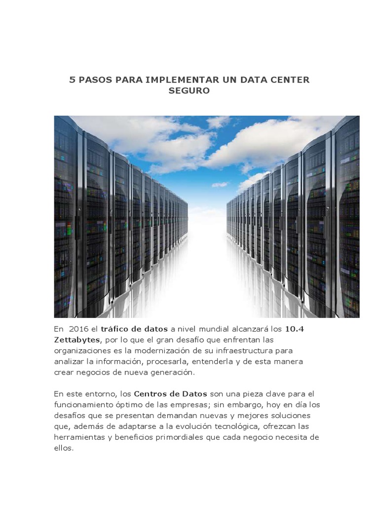 Implementar Un Data Center | PDF | Computación en la nube | Internet de ...