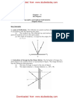 CBSE Class 12 Physics Notes - Ray Optics and Optical Instruments