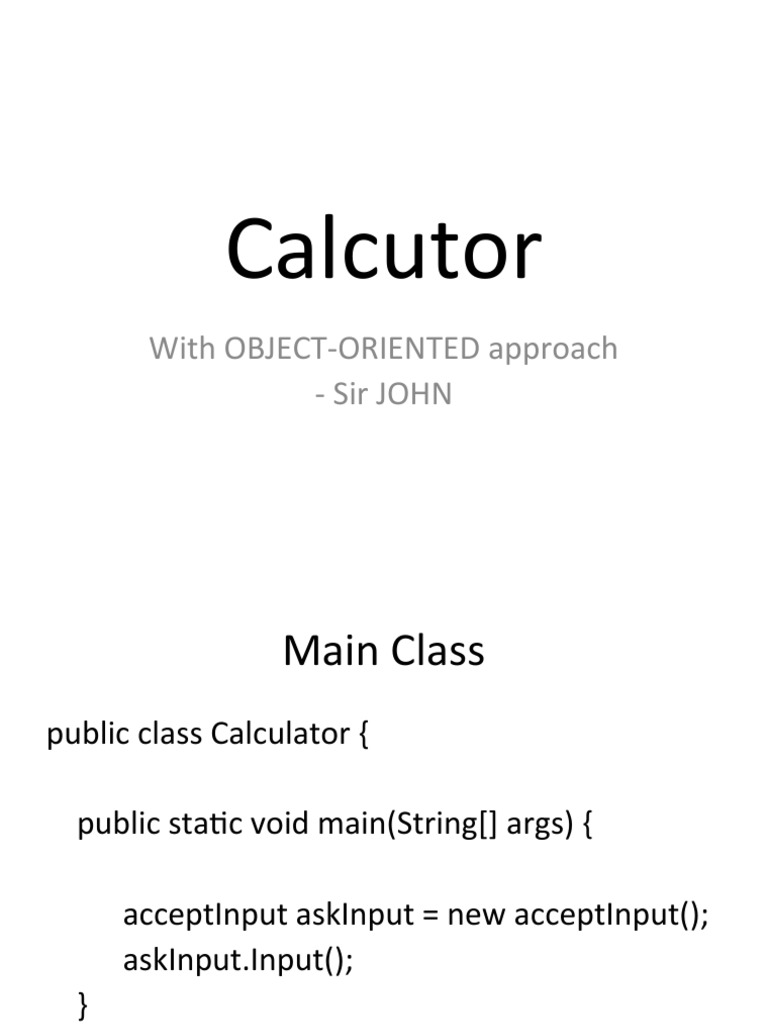 Object-Oriented Calculator Code | PDF