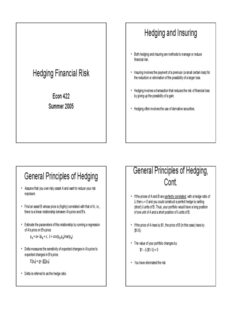 Financial Risk Hedging Guide | PDF | Futures Contract | Hedge (Finance)