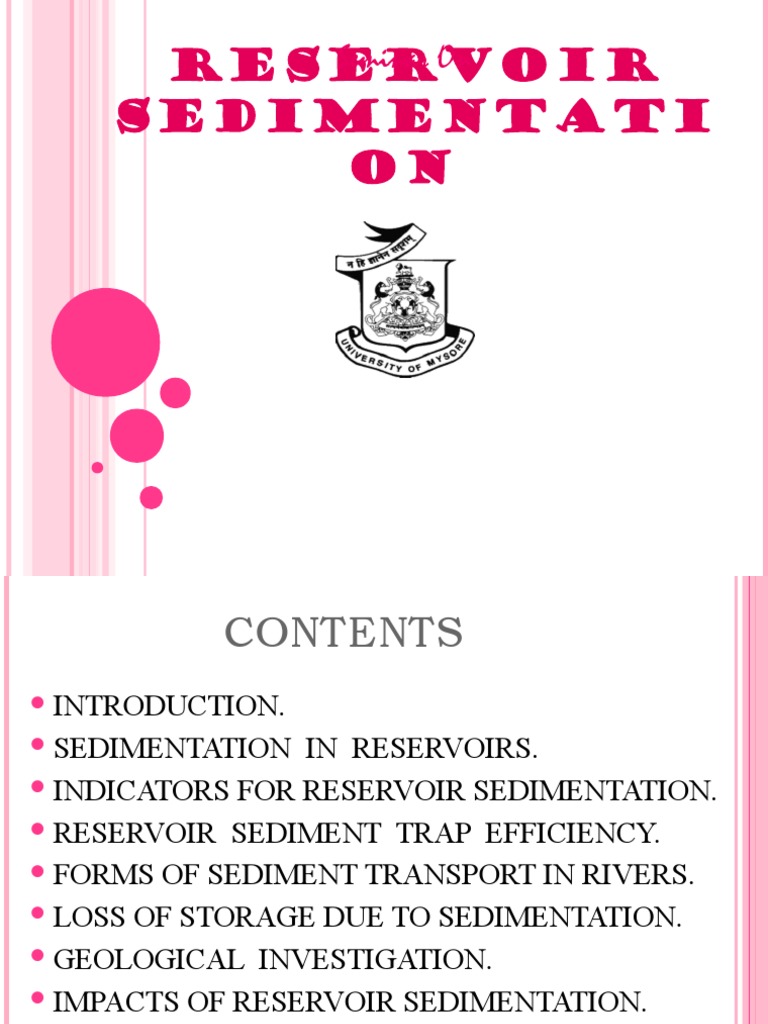 Reservoir Sedimentation Overview | PDF | Sediment | Reservoir