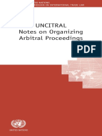UNCITRAL Notes On Organizing Arbitral Proceedings